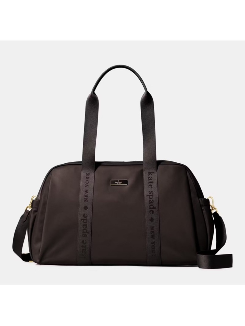 Kate Spade New York Carter Nylon Weekender Bag, Hot Fudge Brown NEW NWT